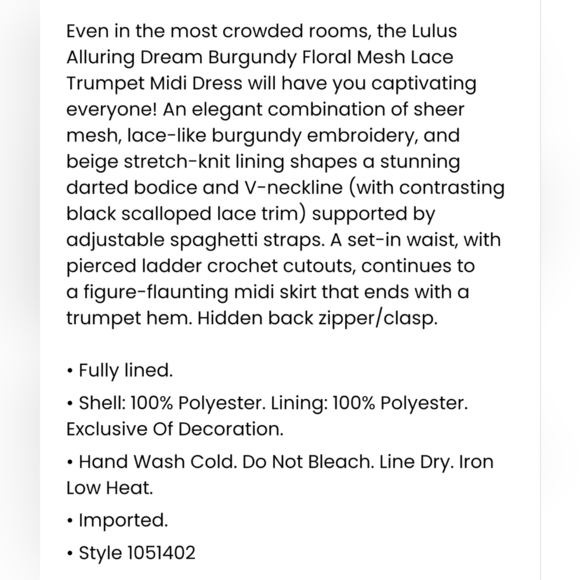 Lulus Alluring Dream Burgundy Floral Mesh Lace Trumpet Midi Dress Red - Picture 6 of 14